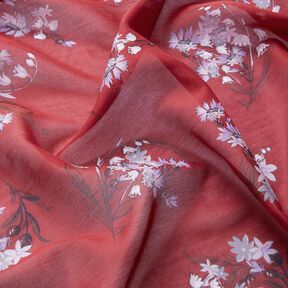 Voile Seidenmix Blumensträuße – karminrot, 