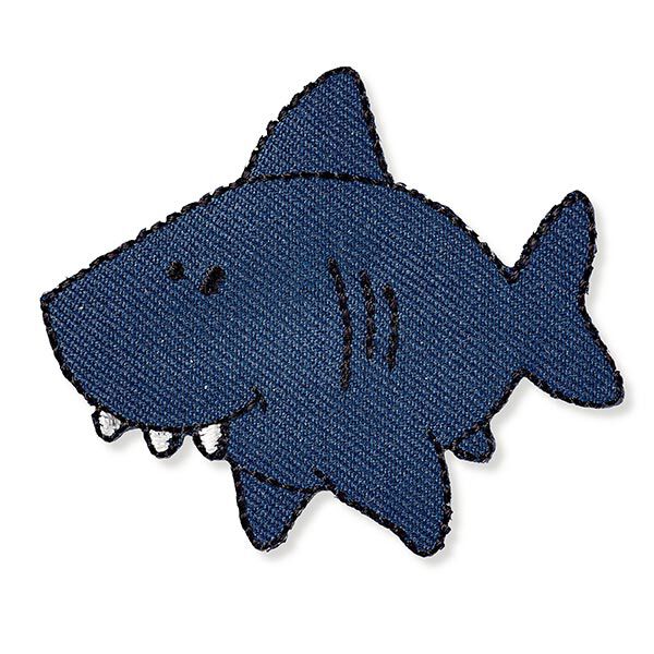 Applikation  Haifisch [ 5 x 5,8 cm ] | Prym – marineblau,  image number 1
