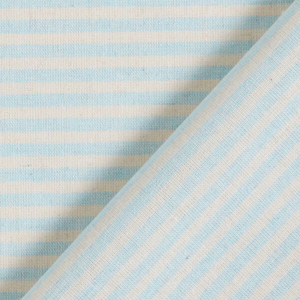 Bauwoll-Viskose-Mix schmale Querstreifen – wollweiss/hellblau, image number 4