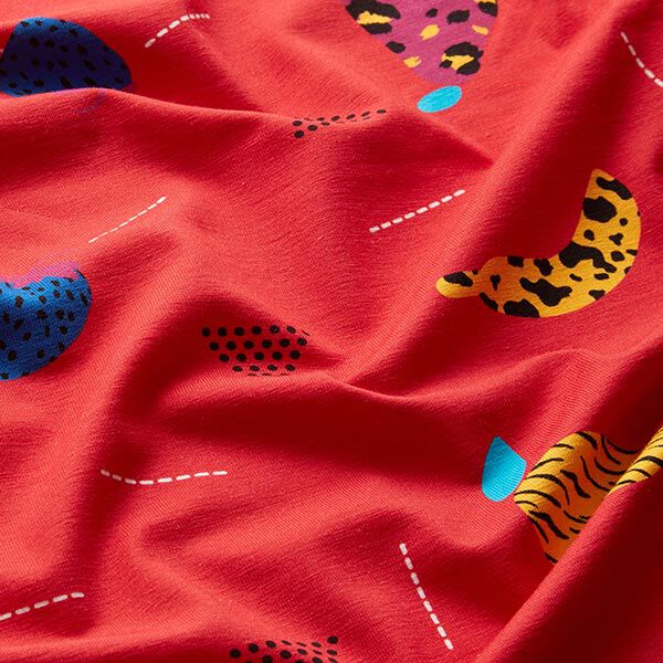 Baumwolljersey tierische Früchte | DIY Eule – rot, image number 2