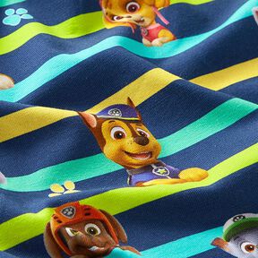 Baumwolljersey Lizenzstoff Paw Patrol gestreift  | Viacom – marineblau, 