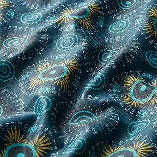 Beschichtete Baumwolle Mandala – petrol, 
