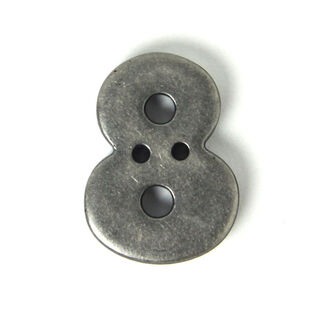 Zahlenknopf 8 - Metalloptik, 