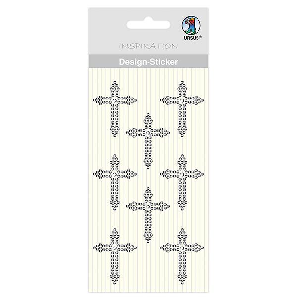 Design Sticker Kreuz [ 8 Stück ] – silber metallic,  image number 1