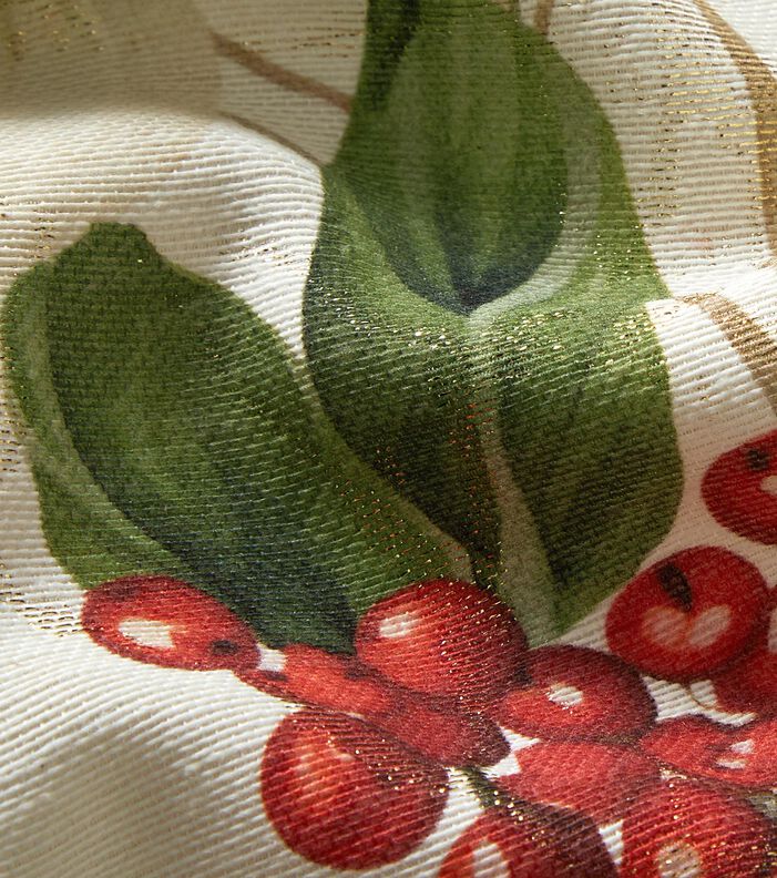 Dekostoff Jacquard Lurex Winterbeere – natur/gold, image number 2
