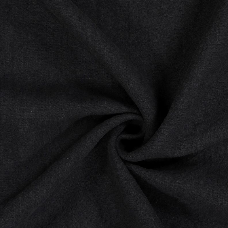 Leinenstoff Ramie-Mix stonewashed, schwere Qualität – schwarz, image number 1
