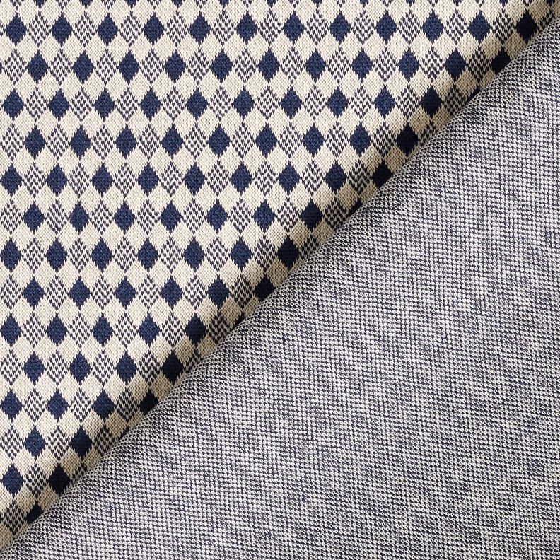 Romanit Jersey Mini-Rauten – hellbeige/marineblau,  image number 4