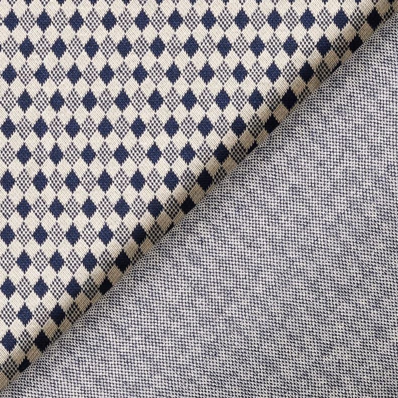 Romanit Jersey Mini-Rauten – hellbeige/marineblau, image number 4