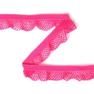 Elastische Rüsche Soft [15 mm] - neonpink, 