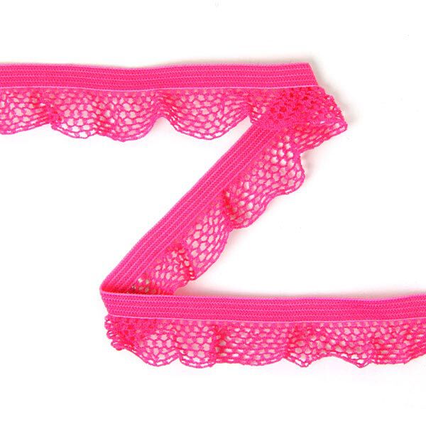 Elastische Rüsche Soft [15 mm] - neonpink,  image number 1