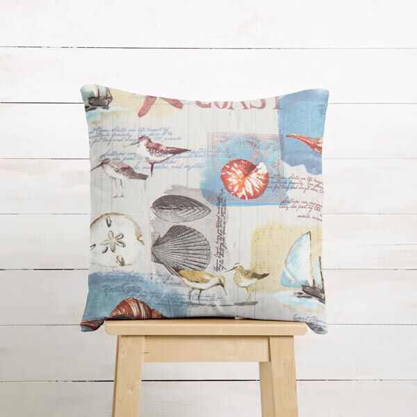 Dekostoff Canvas Maritim – natur/blau, image number 6