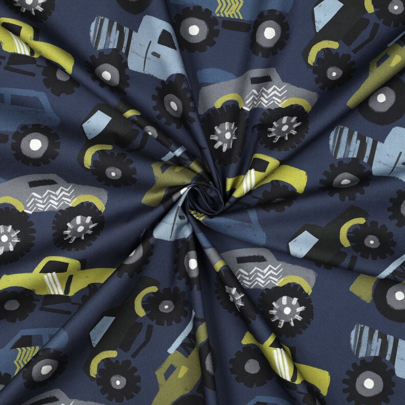 Baumwollpopeline Monstertrucks | Poppy Fabrics – marineblau, image number 3