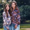 French Terry Sommersweat gemalte Blumen Digitaldruck – indigo/maronenbraun,  thumbnail number 5