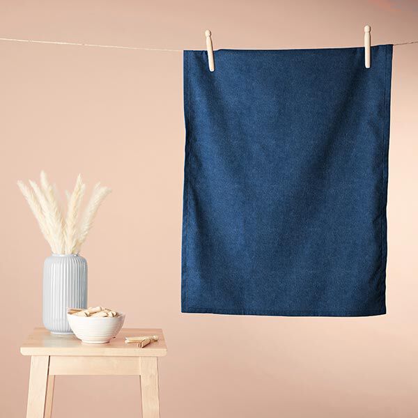 Kuschelfrottee Bambus Uni – taubenblau | Reststück 50cm