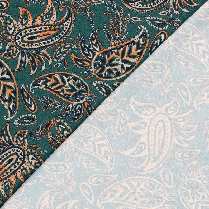 Romanit Jersey Paisley – blautanne/pfirsichorange,  image number 4