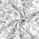 Ausmalstoff Popeline kleine Prinzessin – weiss/schwarz,  thumbnail number 3