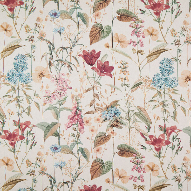 Dekostoff Halbpanama Blumenfeld – natur, image number 1