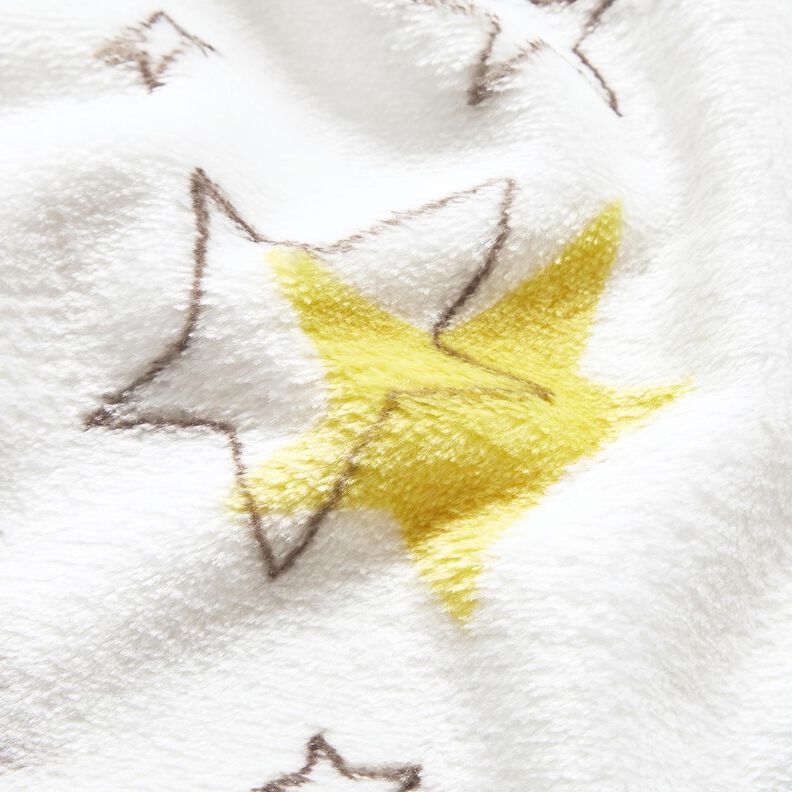 Kuschelfleece bunte Sterne – elfenbein/sonnengelb, image number 5