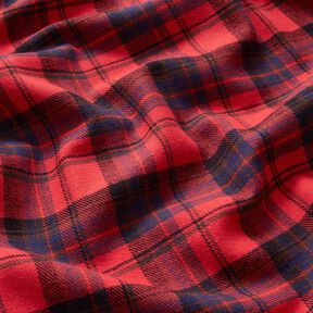 Baumwollflanell Karo – chili/indigo, 