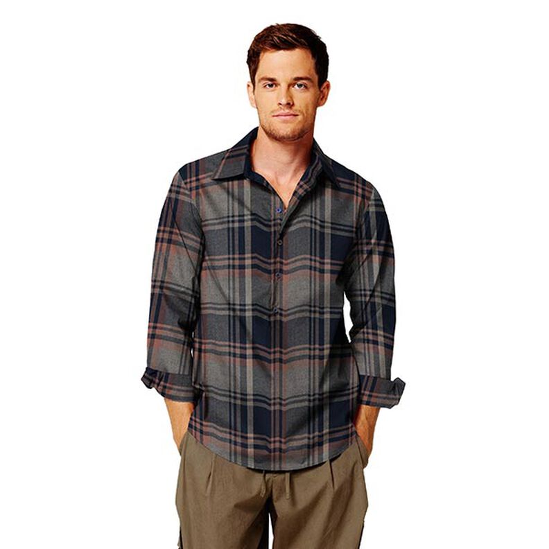 Schottenkaro Stretch – navy/lachs,  image number 5