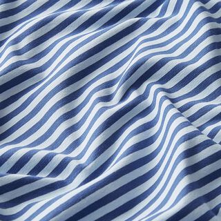 Baumwolljersey schmale Streifen – jeansblau/hellblau, 