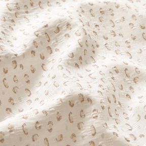 Feiner Baumwollbatist Ajour-Dobby Leoprint – weiss/anemone, 