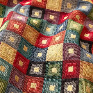 Dekostoff Gobelin bunte Rauten Lurex, 