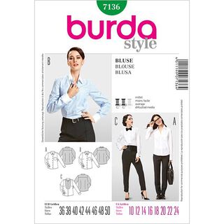 Bluse / Hemdbluse | Burda 7136 | 36-50, 
