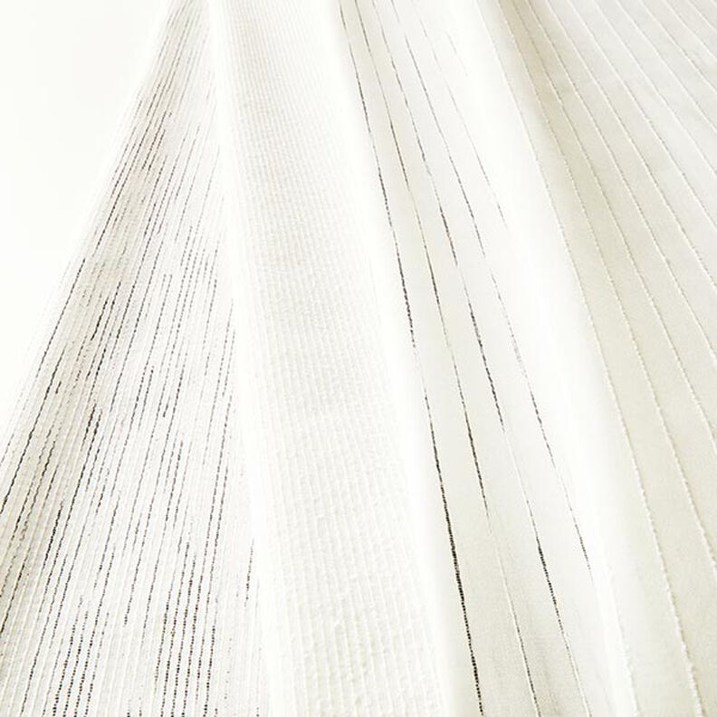 Gardinenstoff Streifen Effektgarn 300 cm – weiss,  image number 4