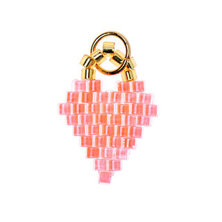 Anhänger Brick Stitch Heart [11 mm  x 16 mm] | Rico Design – orange, 