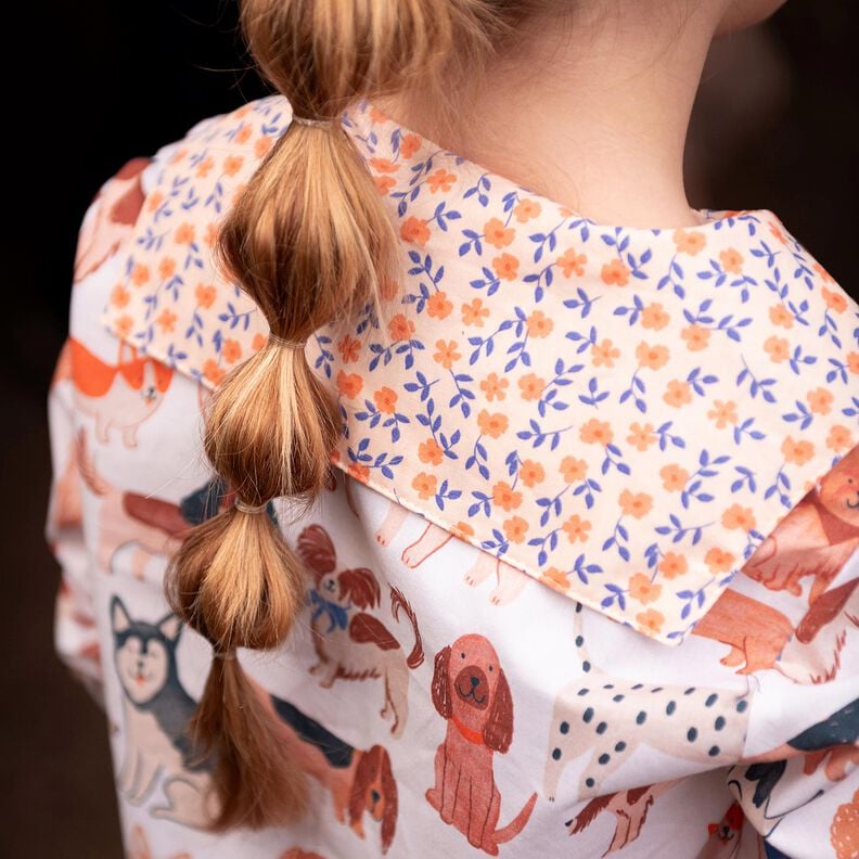 GOTS Baumwollpopeline Streublümchen | Poppy Fabrics – natur/pfirsichorange, image number 8