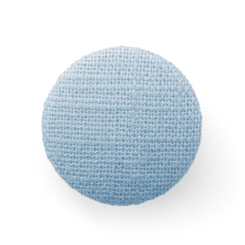 Bezogener Knopf, Leinen Medium – hellblau,  image number 1
