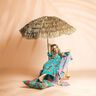 Beachwear Viskosestoff Pfauen und Blumen – aquablau/intensiv pink,  thumbnail number 5