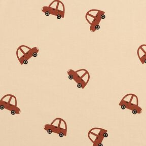 French Terry Sommersweat gro&szlig;e Retro-Autos &ndash; creme, 