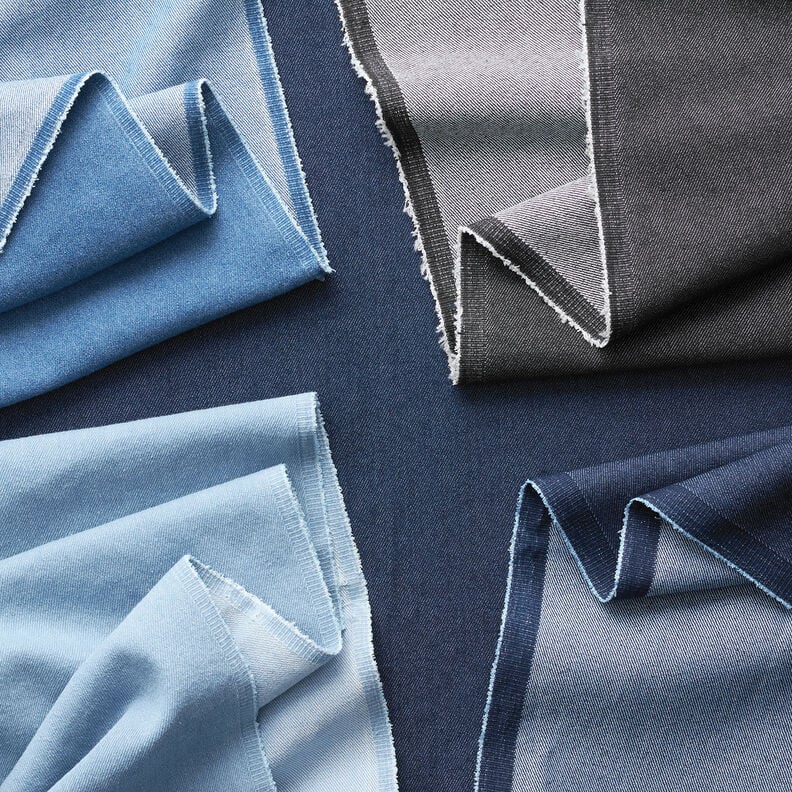 Baumwoll-Denim Stretch medium – hellblau, image number 4