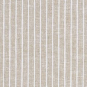 Leinen-Baumwoll-Mix breite Streifen – helltaupe/weiss, 