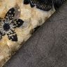Pannesamt antike Blumen – blaugrau/schwarz,  thumbnail number 4