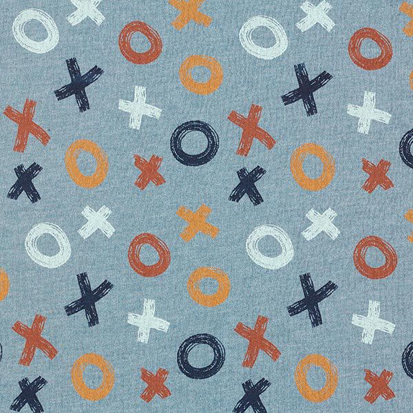 Sweatshirt angeraut Tic-Tac-Toe – stahlblau, image number 1