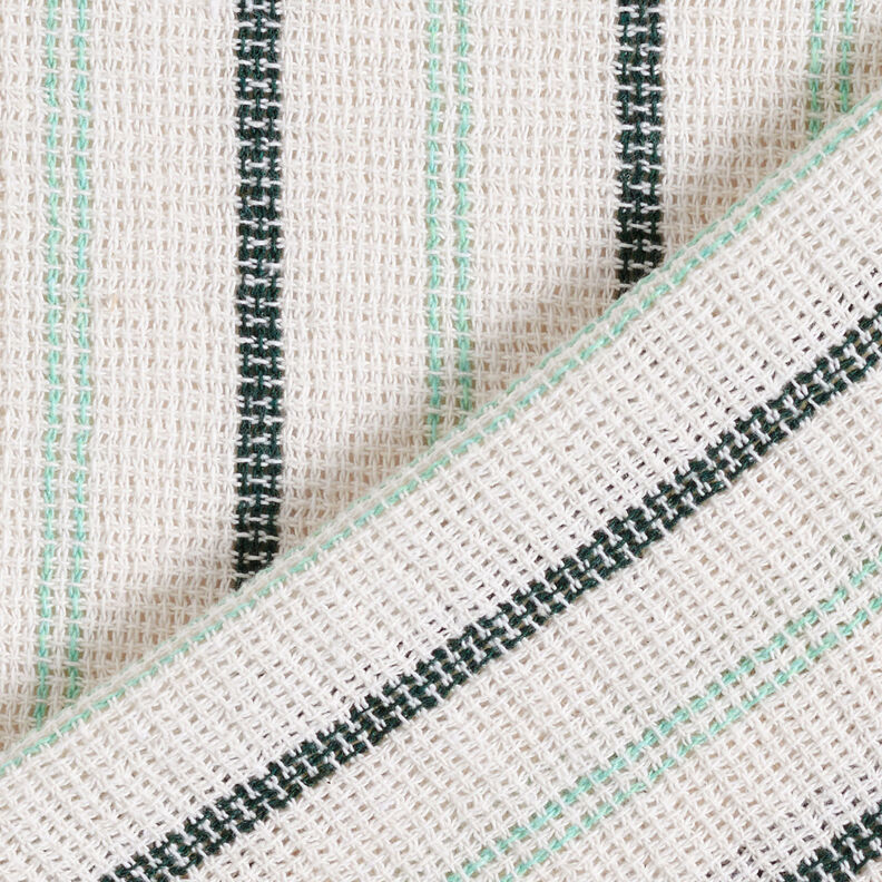 Baumwollstoff Gitterstruktur Längstreifen – weiss/pfefferminz,  image number 4