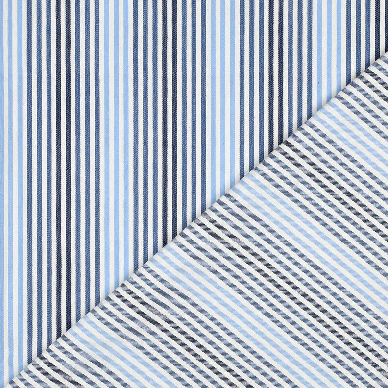 Denim Baumwoll-Mix Streifen | Poppy Fabrics – jeansblau/wollweiss,  image number 4