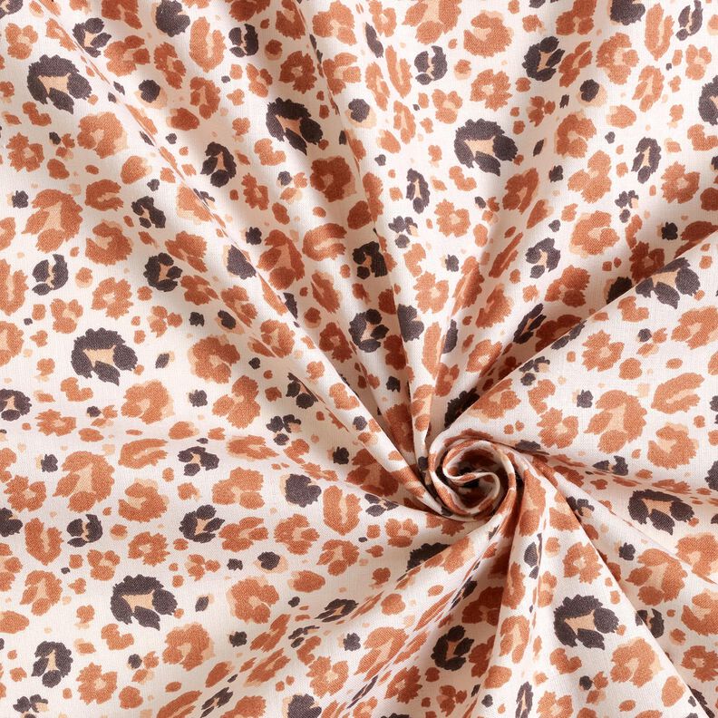 Baumwollstoff Cretonne große Leo-Tupfen – kupfer/hellbeige, image number 3