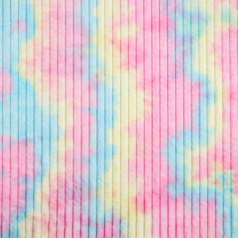 Kuschelfleece gerippter Regenbogen – blaugrau/pink,  image number 1