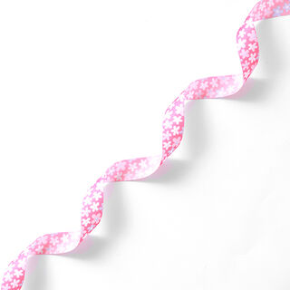 Satinband Blumen – babyblau/rosa, 