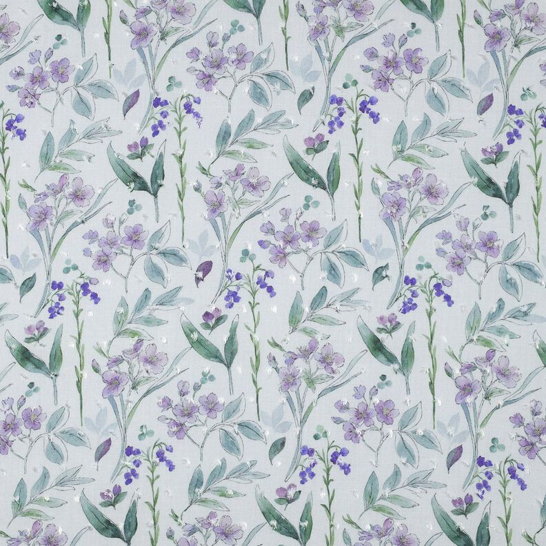 Viskose Voile Dobby Blumen &ndash; weiss,  image number 1