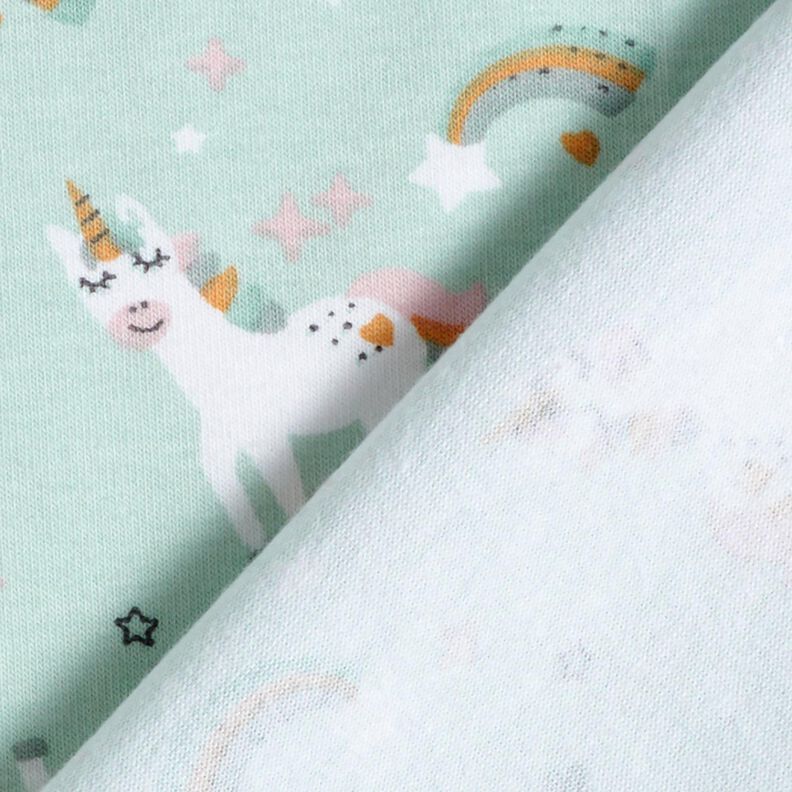 Baumwolljersey Einhorn und Regenbogen – eisblau,  image number 4