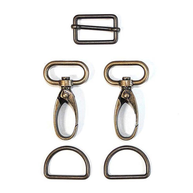 Taschen Zubehör Set [ 5-teilig | 25 mm] – altgold,  image number 2