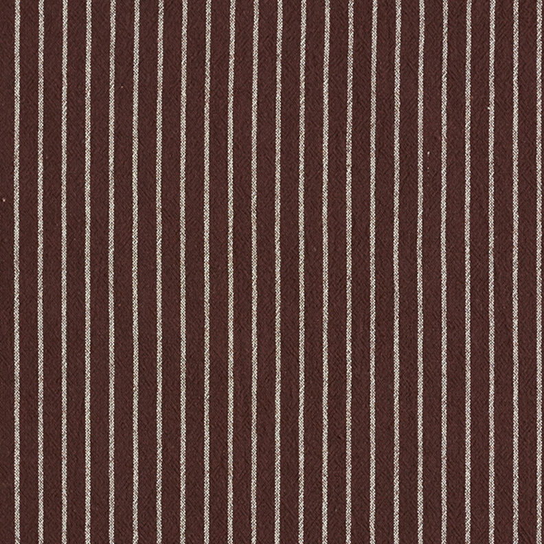 Blusenstoff Baumwoll-Mix breite Streifen – dunkelbraun/wollweiss,  image number 1