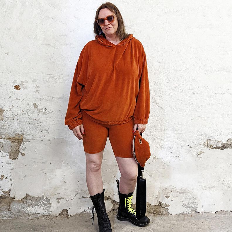 Frotteestoff Stretch Uni – terracotta,  image number 7