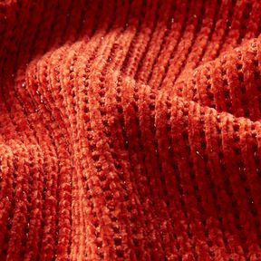 Glitzer-Chenille – terracotta/silber metallic, 