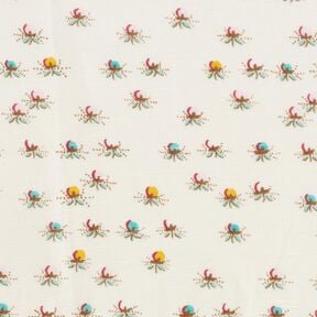 Glänzender Baumwollstoff Blümchen – wollweiss,  Glänzender Baumwollstoff Blümchen – wollweiss,